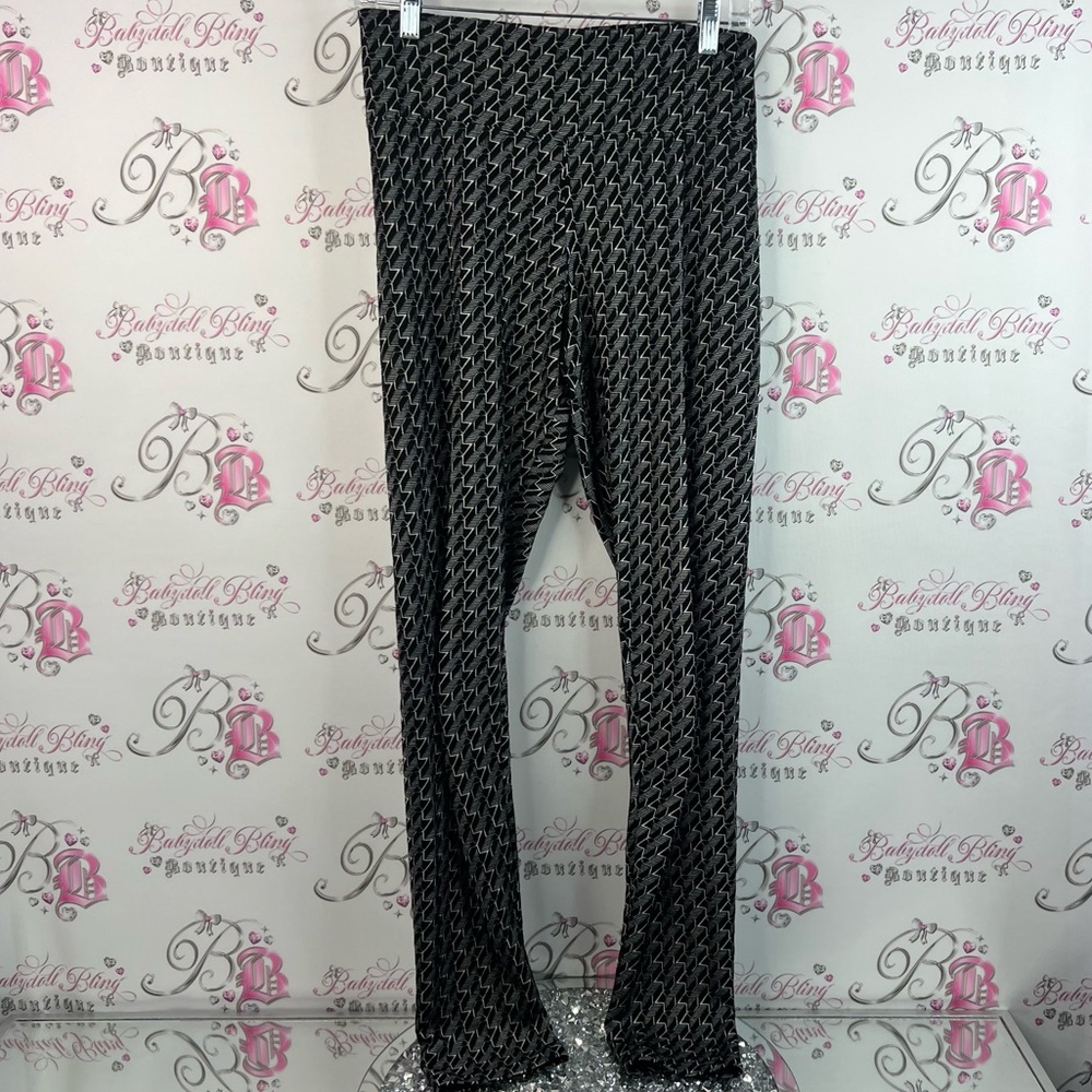 Gilmour Vancouver tights pants houndstooth Stylish Black and Gray Women's Pants